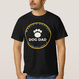 Werelds Okéste Hond Papa Funny Paw Print Badge T-shirt