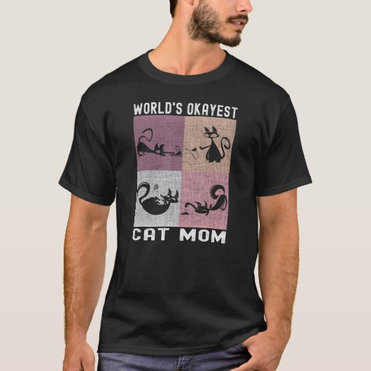 Werelds Okéste Kattenmoeder - Grappige Kattenouder T-shirt (Voorkant)