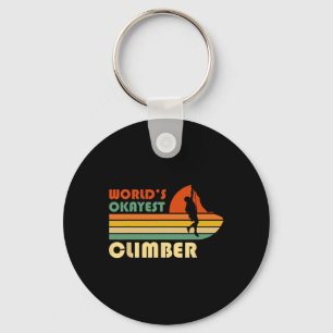 Werelds Okéste Klimmer Funny Retro Bergsport Sleutelhanger