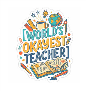 Werelds Okéste Leraar Grappig Cadeau Sticker