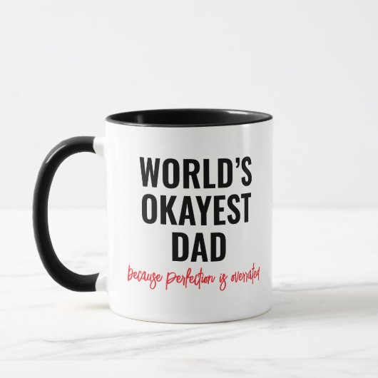 Werelds Okéste Papa Grappige Quote Mok (Links)