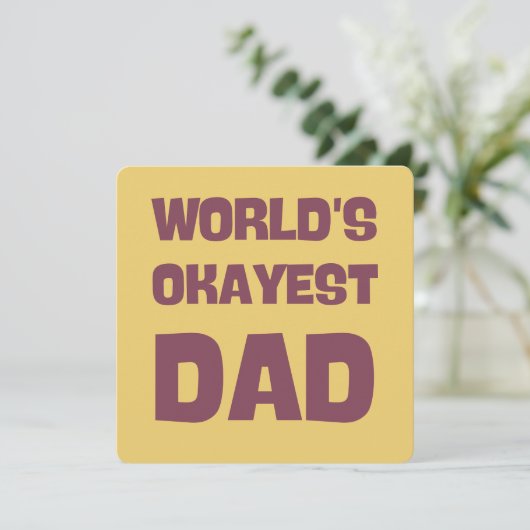 werelds okéste papa grappige vader kaart (Staand voorkant)
