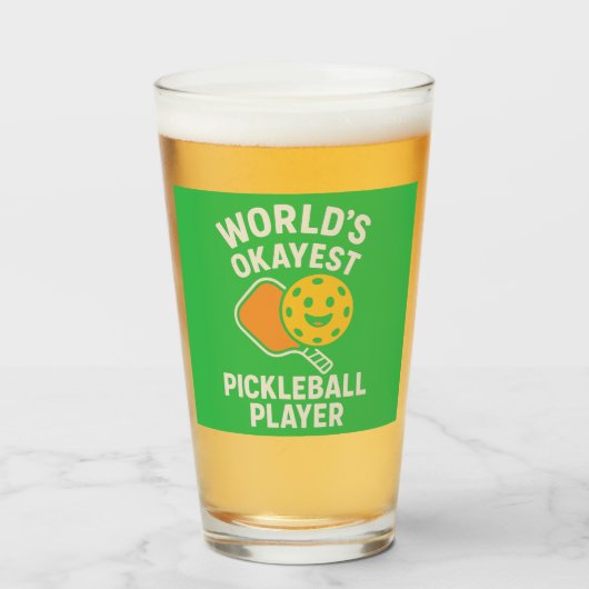 Werelds Okéste Pickleball Speler Glas (Voorkant gevuld)