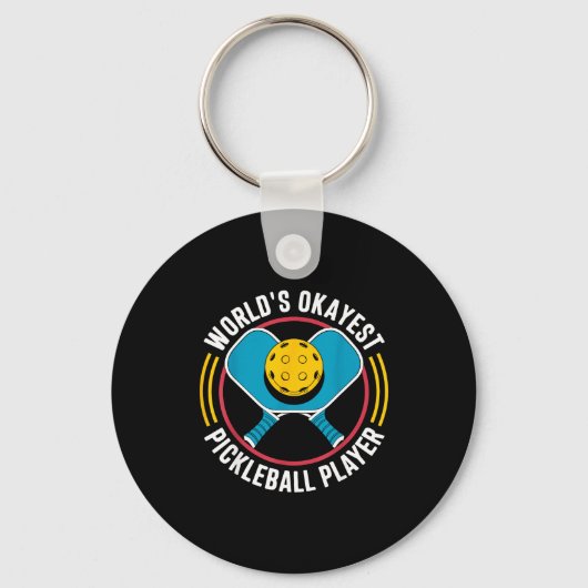 Werelds okéste pickleball-speler grappige pickle b sleutelhanger (Voorkant)