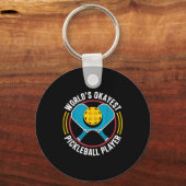 Werelds okéste pickleball-speler grappige pickle b sleutelhanger (Voorkant)