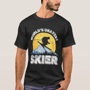Werelds Okéste Skiër Retro Vintage Ski Liefhebber T-shirt