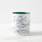 Werelds Okéste Vriend Grappige Schattige Liefdesci Tweekleurige Koffiemok (Center)