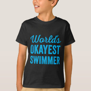 Werelds Okéste Zwemmer Funny Sarcasme Zwemmen Oude T-shirt
