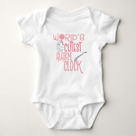 Werelds Schattigee wekker Humoristische Quote Pink Romper