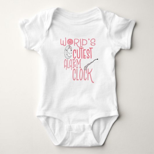 Werelds Schattigee wekker Humoristische Quote Pink Romper (Voorkant)