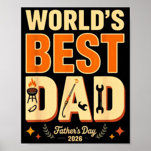 Werelds vader bbq grill humor vaderdag 2026 poster