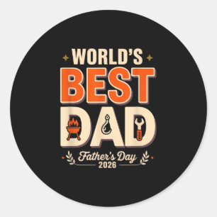 Werelds vader grillmaster grappige bbq humor vader ronde sticker