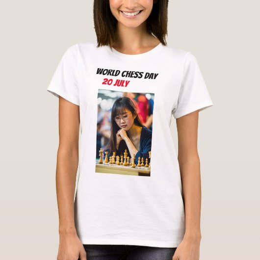 Wereldschaakdag 20 juli trending T-shirt (Voorkant)