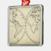 Wereldschets voor het dubbele halfrond metalen ornament (Links)