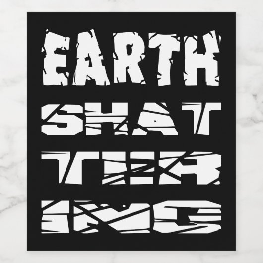 wereldschokkend wijn etiket (Enkel label)