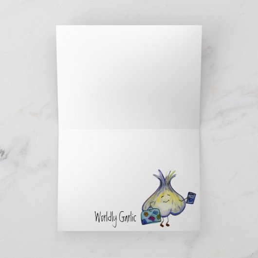 Wereldse knoflook, blanco wenskaart kaart (Binnen)