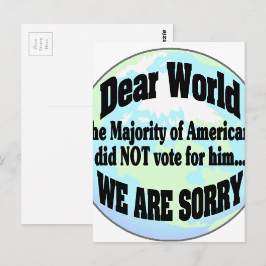 wereldsorry2 briefkaart (Voorkant / Achterkant)