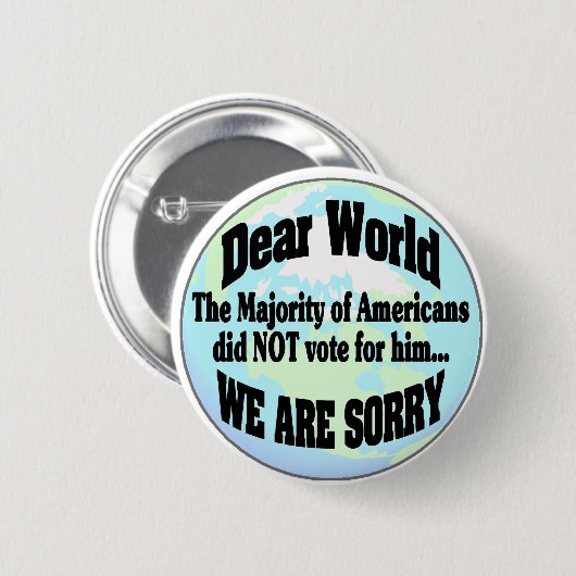 wereldsorry2 ronde button 5,7 cm (Voorkant /achterkant)