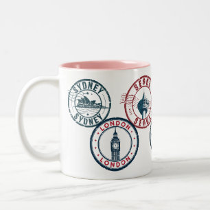 Wereldstads Paspoort Stempel Mok – Vintage ReisCad