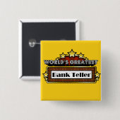 Wereldste bankverkoper vierkante button 5,1 cm (Voorkant /achterkant)