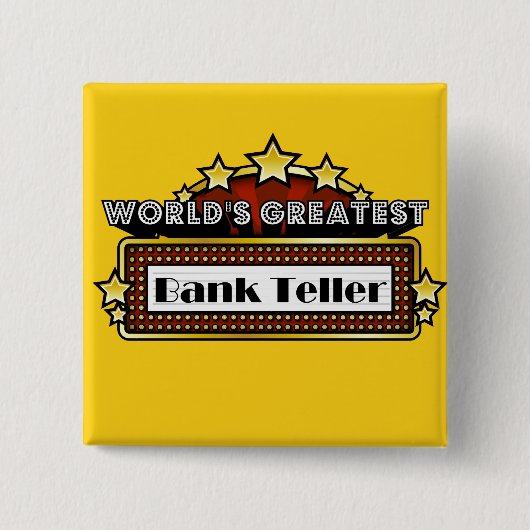 Wereldste bankverkoper vierkante button 5,1 cm (Voorkant)