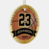 Wereldste Basketball Player | DIY Text Cera Keramisch Ornament (Rechts)