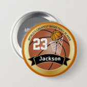 Wereldste Basketball Player Ronde Button 7,6 Cm (Voorkant /achterkant)