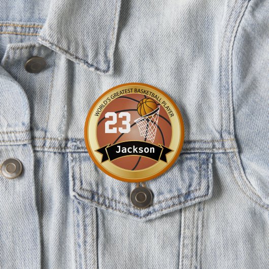 Wereldste Basketball Player Ronde Button 7,6 Cm (In situ)