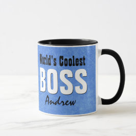 Wereldste BOSS Blue Grunge Custom Name V21C Mok