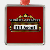Wereldste FBI-agent Metalen Ornament (Voorkant)