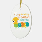 Wereldste kinderverzorger keramisch ornament (Links)