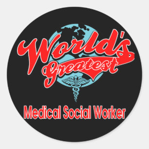 Wereldste maatschappelijk werker ronde sticker