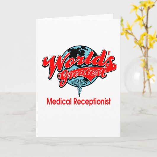 Wereldste medisch receptioniste kaart (Gele Bloem)