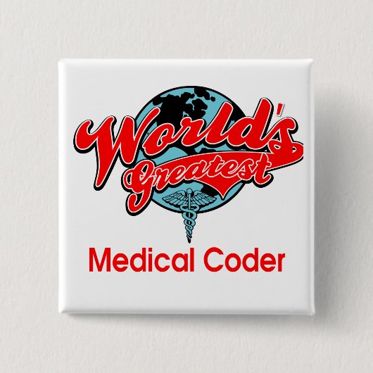 Wereldste medische code vierkante button 5,1 cm (Voorkant)
