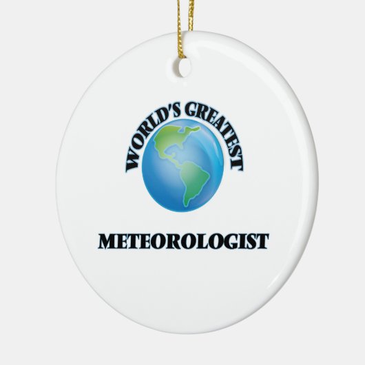 Wereldste meteoroloog keramisch ornament (Links)