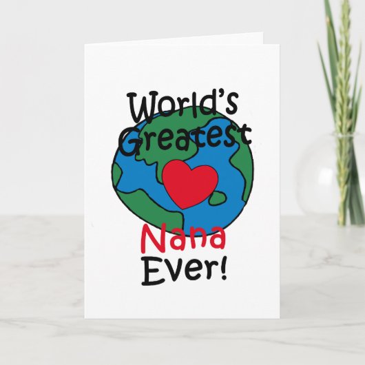 Wereldste Nana Heart Kaart (Voorkant)