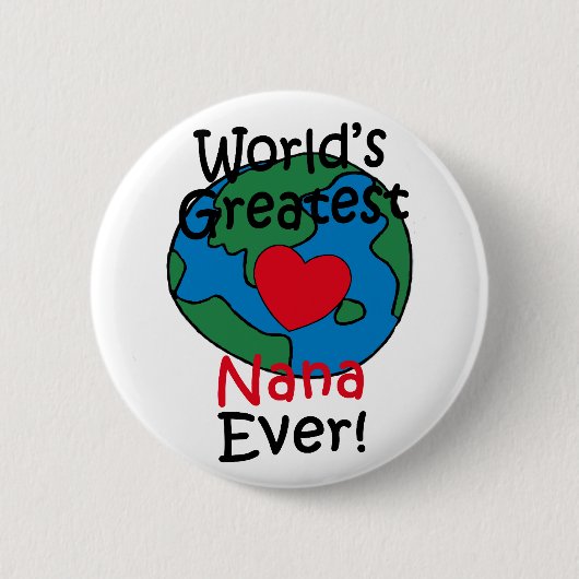 Wereldste Nana Heart Ronde Button 5,7 Cm (Voorkant)