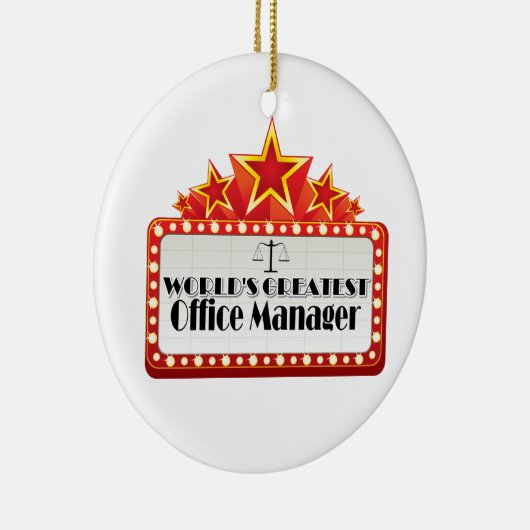 Wereldste Office Manager Keramisch Ornament (Rechts)