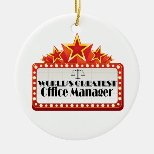 Wereldste Office Manager Keramisch Ornament (Voorkant)