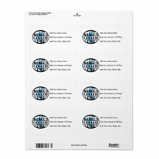 Wereldste pap-cadeautjes etiket (Full Sheet)