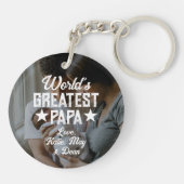 Wereldste Papa-fotovaderdag Sleutelhanger (Achterkant)