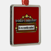 Wereldste receptioniste metalen ornament (Rechts)