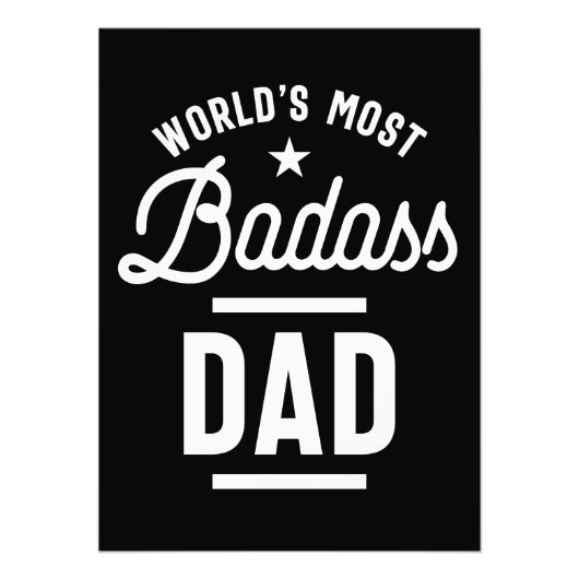 Wereldste T-shirt vaderdag van papa in de badas Foto Afdruk (Voorkant)