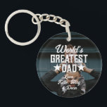 Wereldste vaders dag van de Foto van de Vader Sleutelhanger<br><div class="desc">De grootste Sleutelhanger van de vaders dag van de Foto van de Vader ter wereld</div>