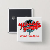 Wereldste Wondverzorgingsverpleegster Vierkante Button 5,1 Cm (Voorkant /achterkant)