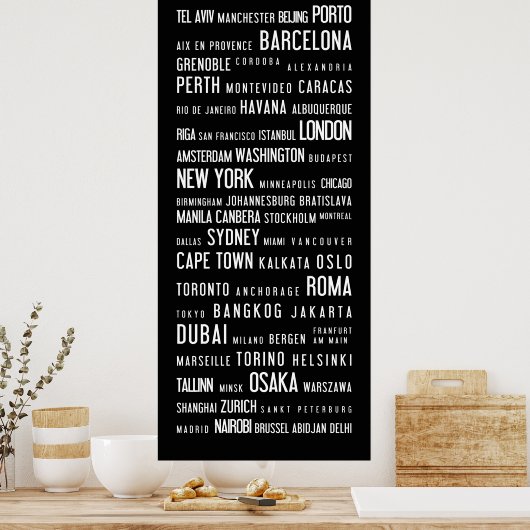 Wereldsteden Poster (Keuken)