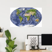 Wereldsteunkaart Poster (Thuiskantoor)