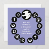 Wereldsymbolen voor religie kaart (Voorkant / Achterkant)