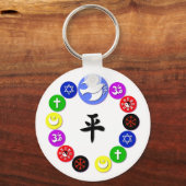 Wereldsymbolen voor religie sleutelhanger (Voorkant)