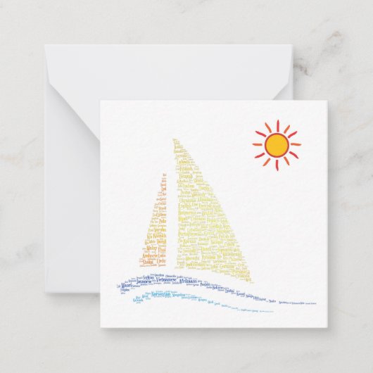 Wereldtaal zeilboot Note Kaart Notitiekaartje (Voorkant)
